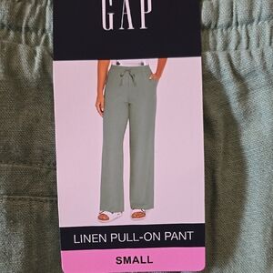 GAP Linen Pull-On Pants - Green